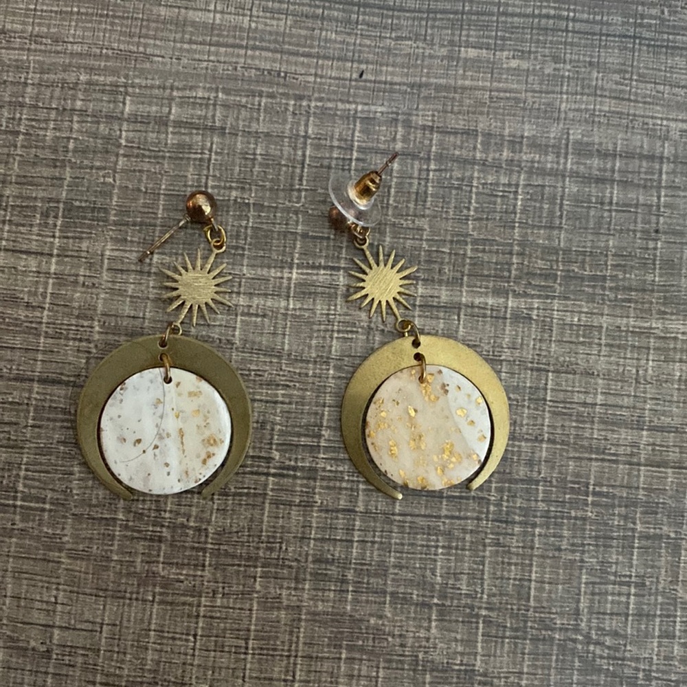 Handcrafted earrings made from stone